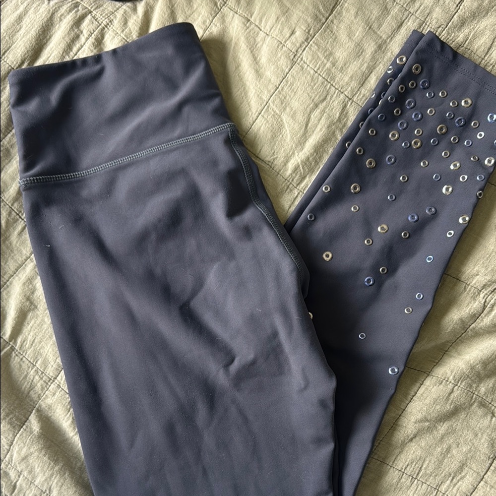 Gray Leggings with Embellishments